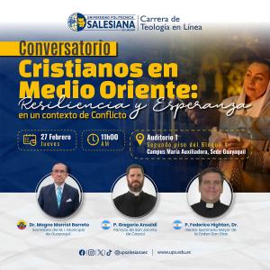 Afiche del Conversatorio: Cristianos en Medio Oriente